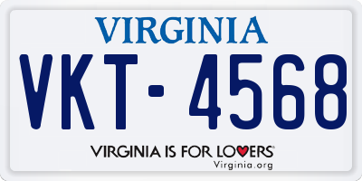 VA license plate VKT4568