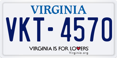 VA license plate VKT4570