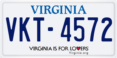 VA license plate VKT4572