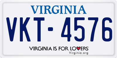 VA license plate VKT4576
