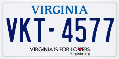 VA license plate VKT4577