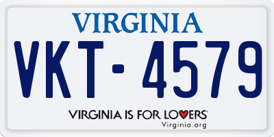 VA license plate VKT4579