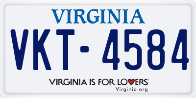 VA license plate VKT4584