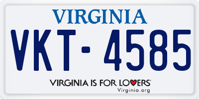VA license plate VKT4585