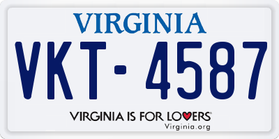 VA license plate VKT4587