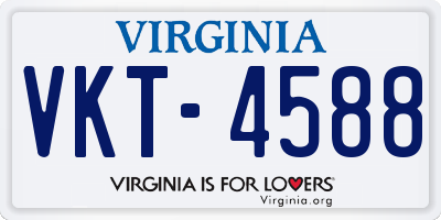 VA license plate VKT4588
