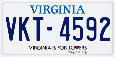VA license plate VKT4592
