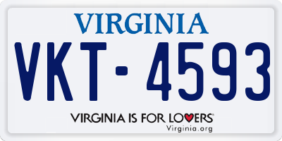 VA license plate VKT4593