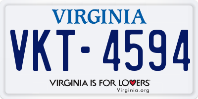 VA license plate VKT4594