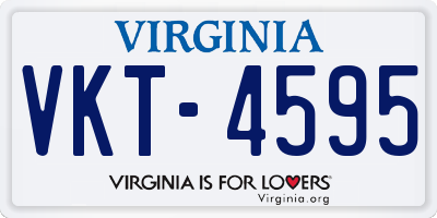 VA license plate VKT4595