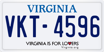 VA license plate VKT4596