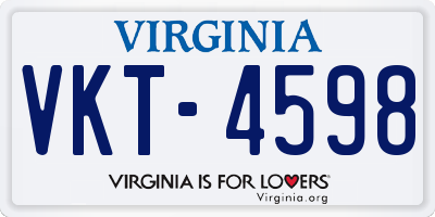 VA license plate VKT4598