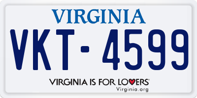 VA license plate VKT4599
