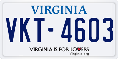 VA license plate VKT4603