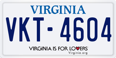 VA license plate VKT4604