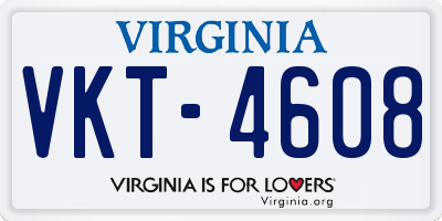 VA license plate VKT4608