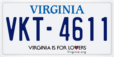 VA license plate VKT4611
