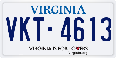 VA license plate VKT4613