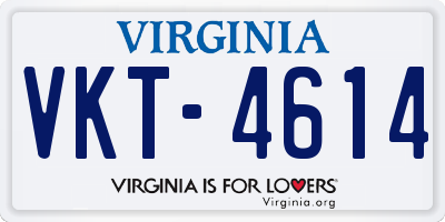 VA license plate VKT4614