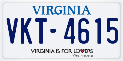 VA license plate VKT4615
