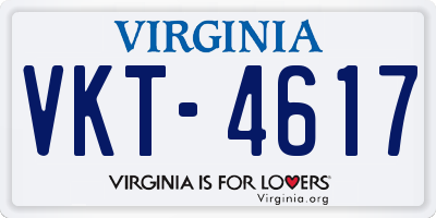 VA license plate VKT4617