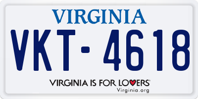 VA license plate VKT4618