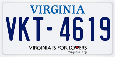VA license plate VKT4619