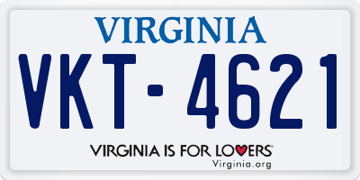 VA license plate VKT4621