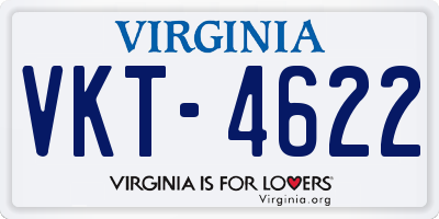 VA license plate VKT4622