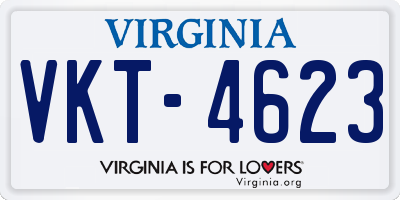 VA license plate VKT4623