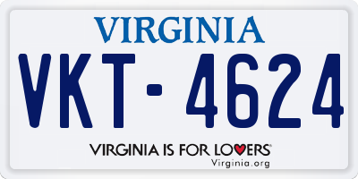 VA license plate VKT4624