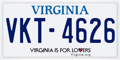 VA license plate VKT4626