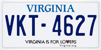 VA license plate VKT4627