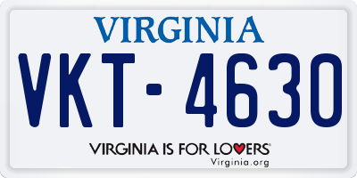 VA license plate VKT4630