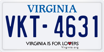 VA license plate VKT4631