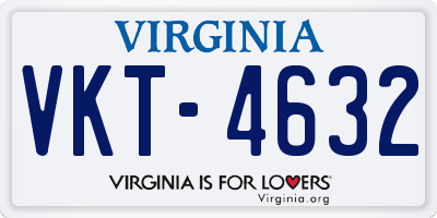 VA license plate VKT4632