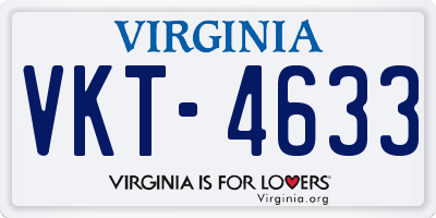 VA license plate VKT4633