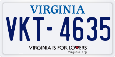 VA license plate VKT4635