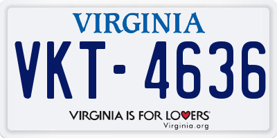 VA license plate VKT4636