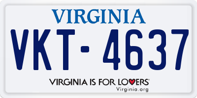 VA license plate VKT4637