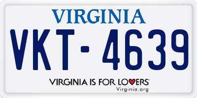 VA license plate VKT4639