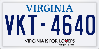 VA license plate VKT4640