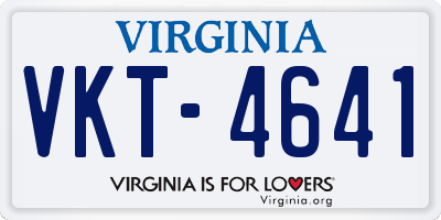 VA license plate VKT4641