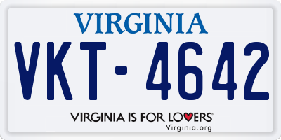 VA license plate VKT4642