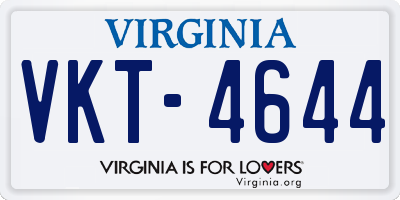 VA license plate VKT4644
