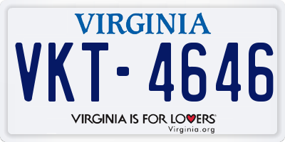 VA license plate VKT4646