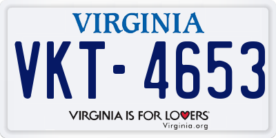 VA license plate VKT4653