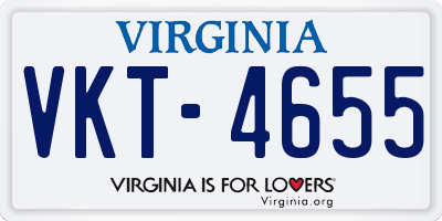 VA license plate VKT4655