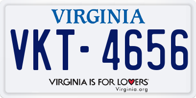 VA license plate VKT4656