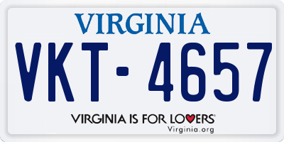 VA license plate VKT4657